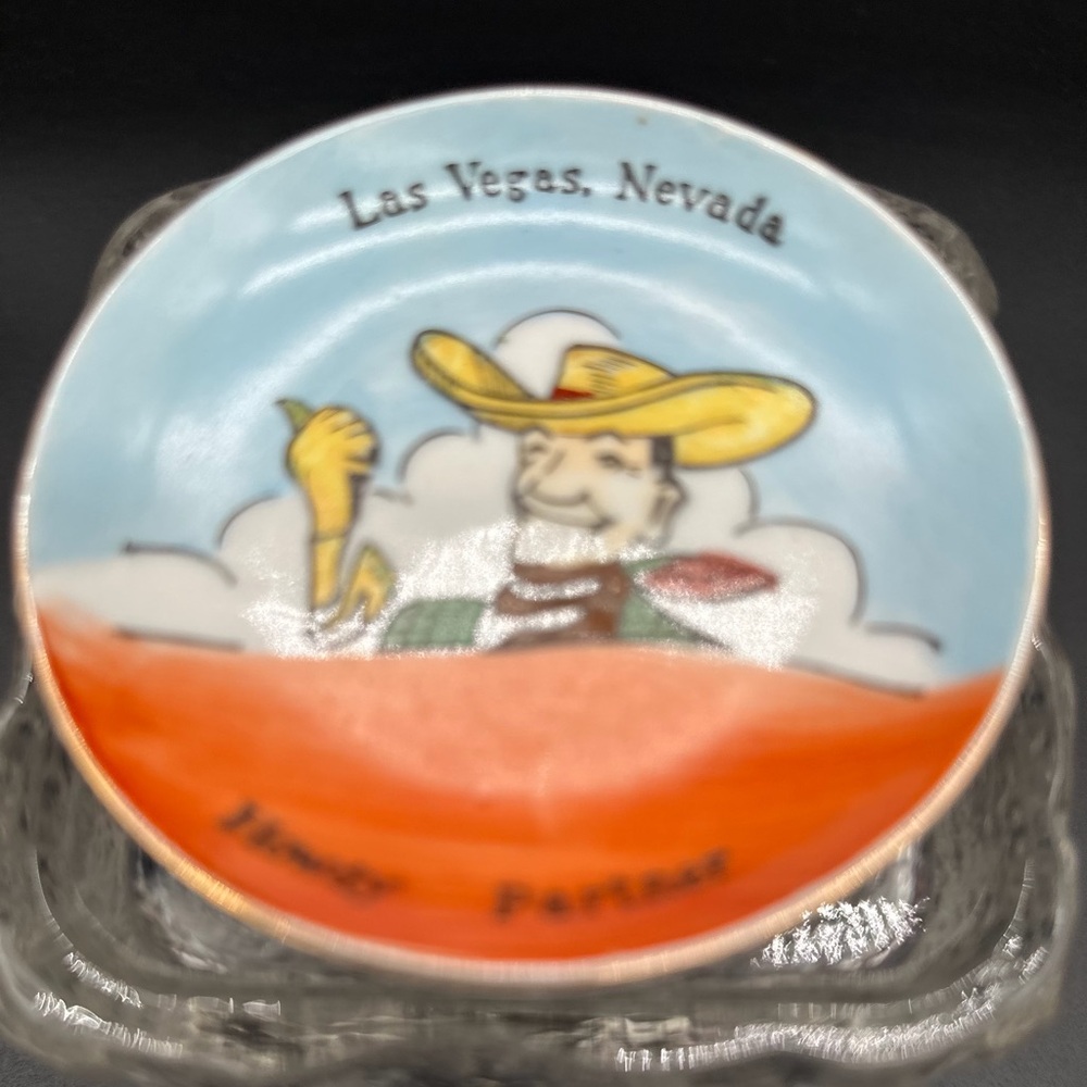 🤠 Vintage Las Vegas Vegas Vic Howdy Partner Souvenir Trinket Dish 🤠